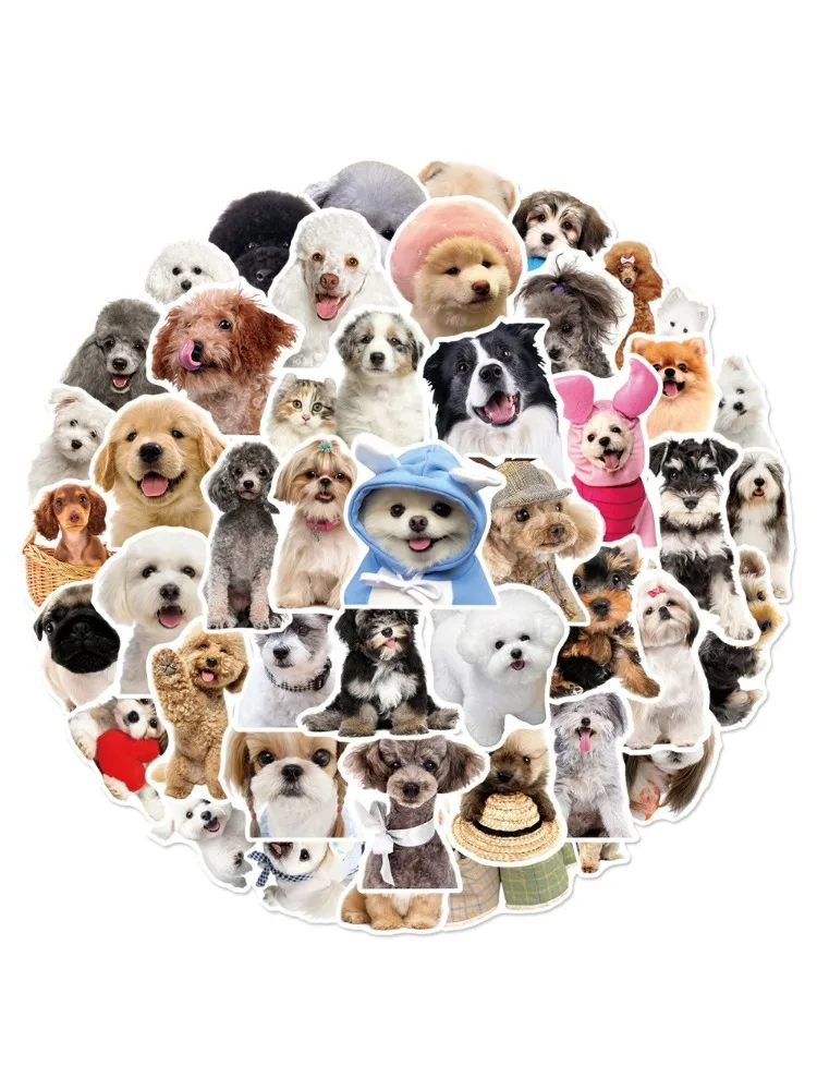 10/25/50pcs Graffiti mignon chien Meme autocollants animaux décalcomanies pour bricolage décor papeterie valise bouteille d'eau téléphone ordinateur portable valise