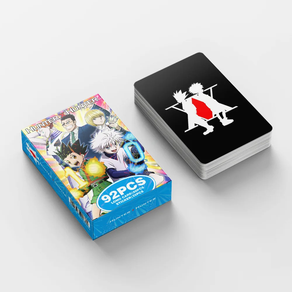 60+32Pcs/Set Hunter X Hunter Lomo Card Japanese Anime Card Games With Stickers Postcard  Photo Gift Toy Fan Collection