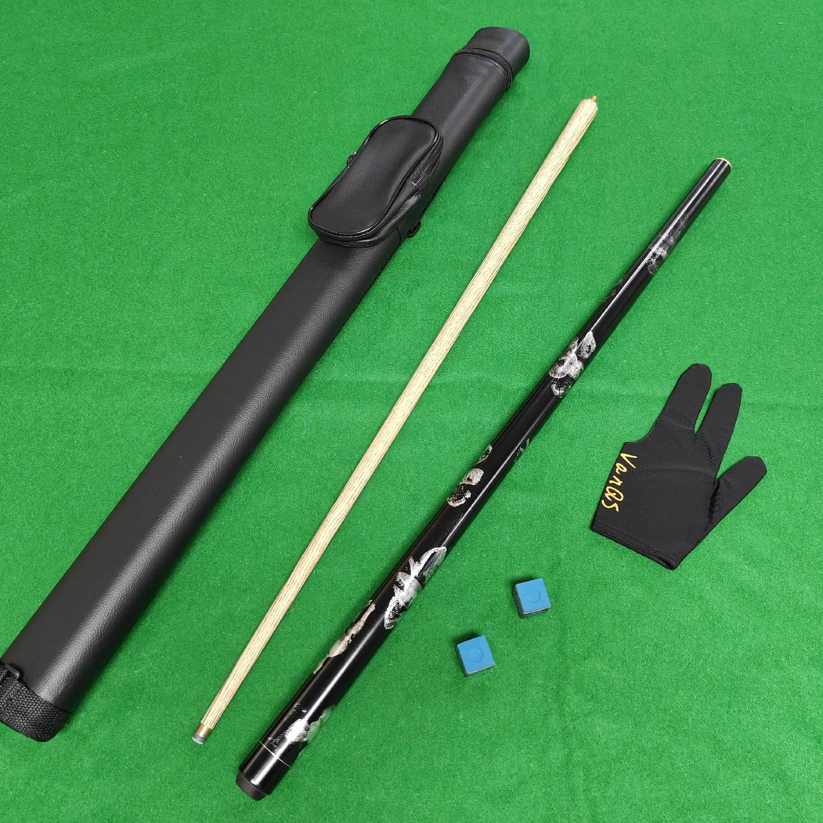 

VanQS Budget-friendly Billiards Beginners Game Player Combo Snooker Cue Set with 1/2 10mm Tip Cue, One Cue bag, Chalk and Glove