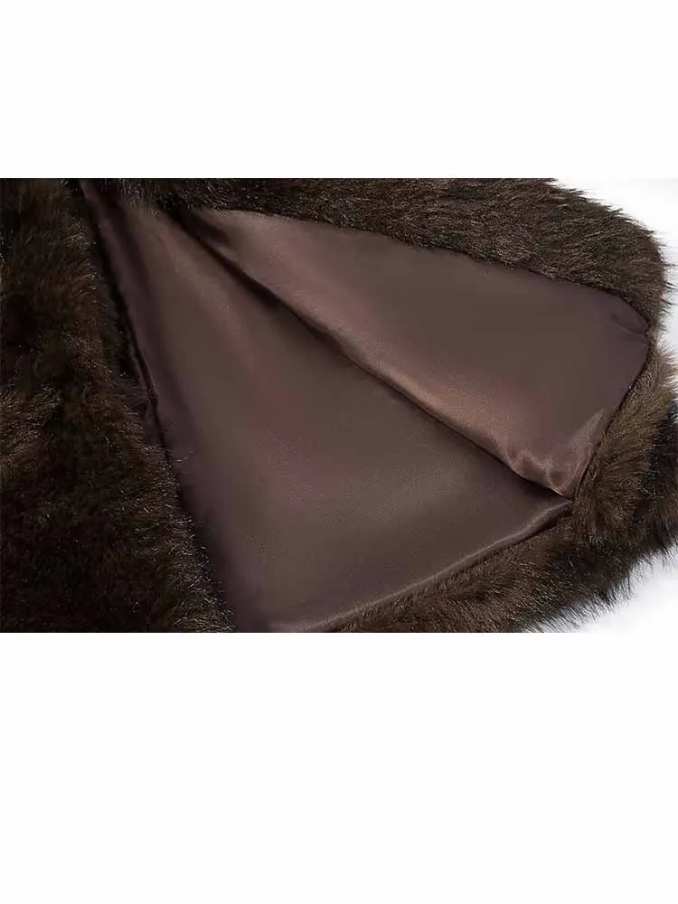 HH Frau Winter Mode Einfarbig Warme Künstliche Pelz Lange Ärmel Stehkragen Lose Mantel Weibliche Casual Street Style Jacke