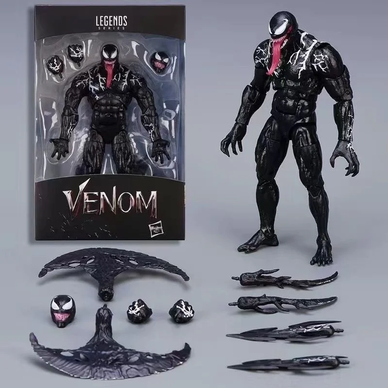 20cm Venom SHFiguarts Symbiote Head Carving 2.0 Model Toy Change Face Statue Doll Collectible Decorate Christmas Halloween Gift