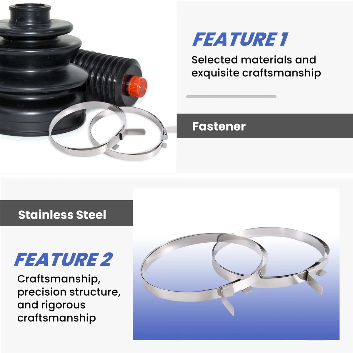 Vehicle Car Constant Velocity CV Joint Boot Clamp Clip Fastener 2 Pcs F