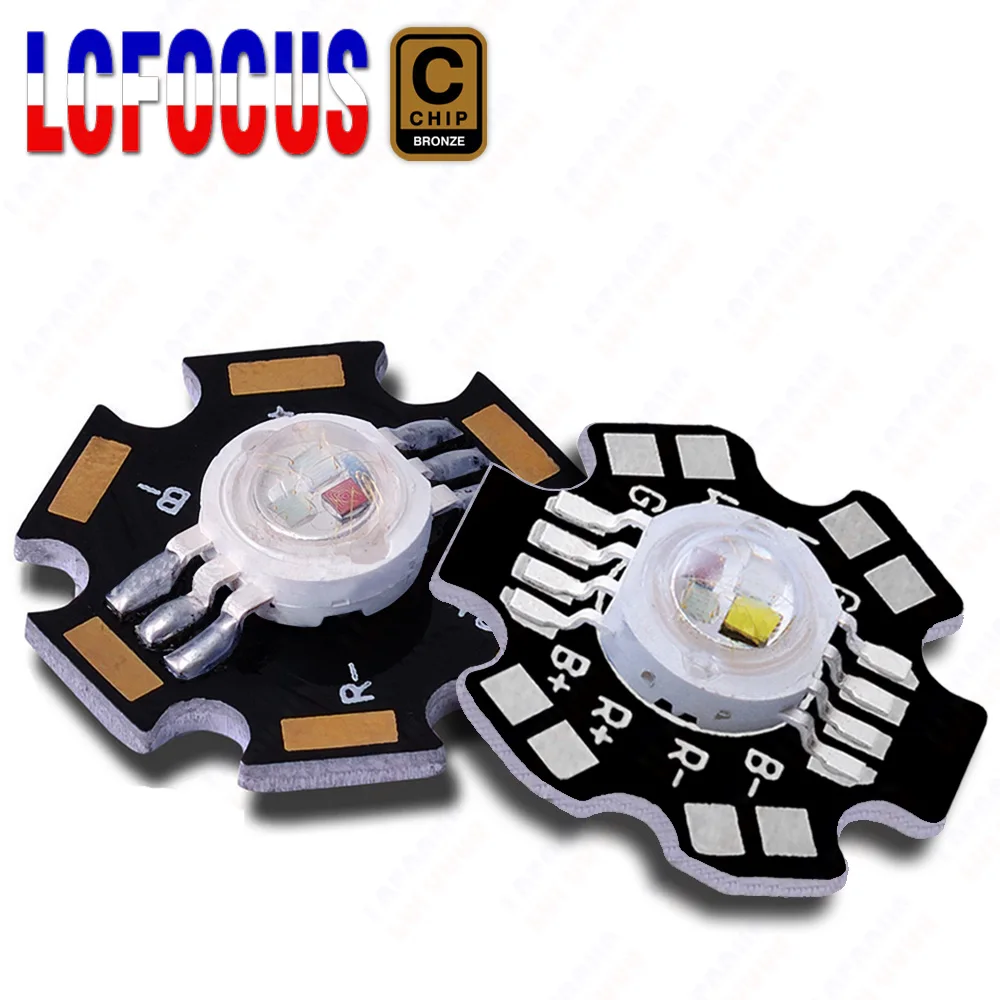 Colorido 3W 4W 9W12W RGB RGBW RGBY RGBV LED chip de cor PCB vermelho verde azul branco amarelo roxo para LED luz de palco luz de efeito de luz de palco