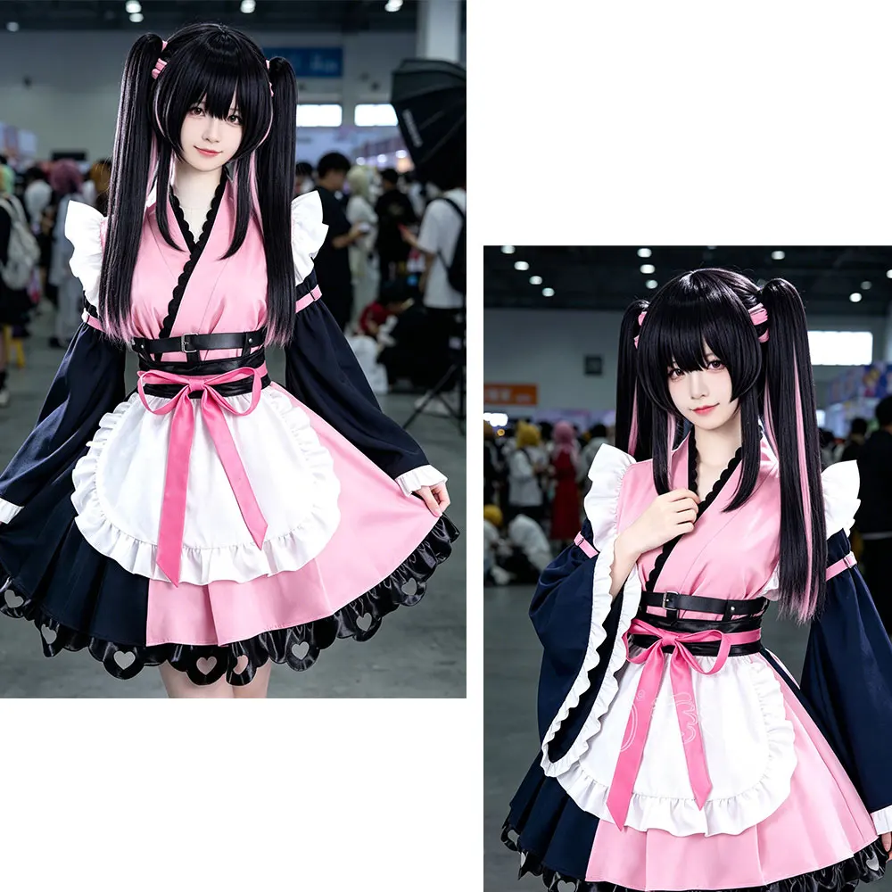 Komasawa Noi Cosplay Clothing Wig Fiber Synthetic Wig HSIU Black-purple Long Wig Anime Cosmic Princess Kaguya Cosplay Clothing