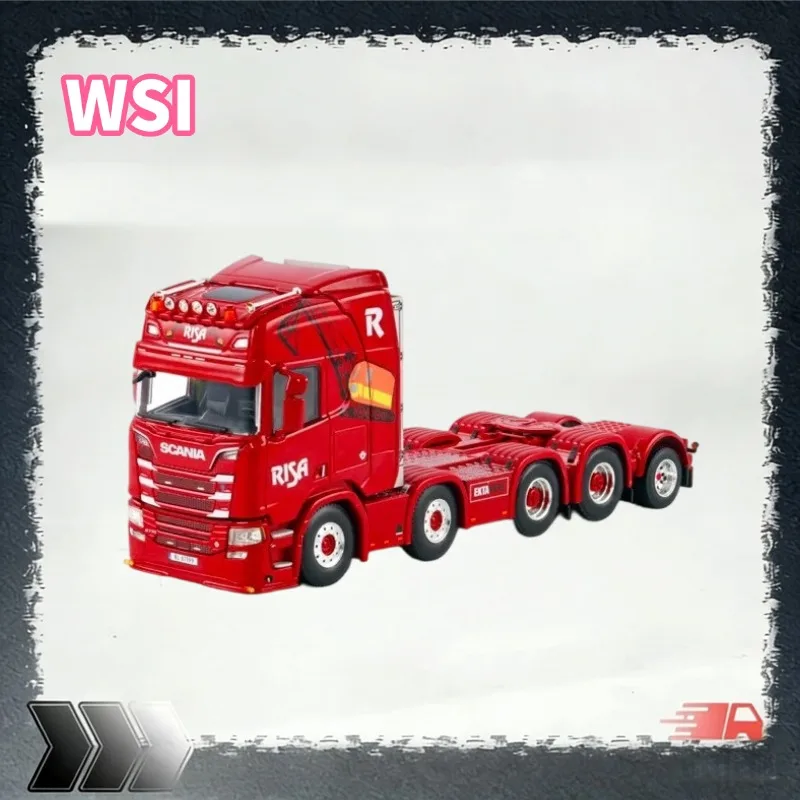 

WSI 1:50 Scania CR20H 8X4 truck model RISA 01-4357 simulated alloy car model, boys' holiday gift toy, adult collection piece.