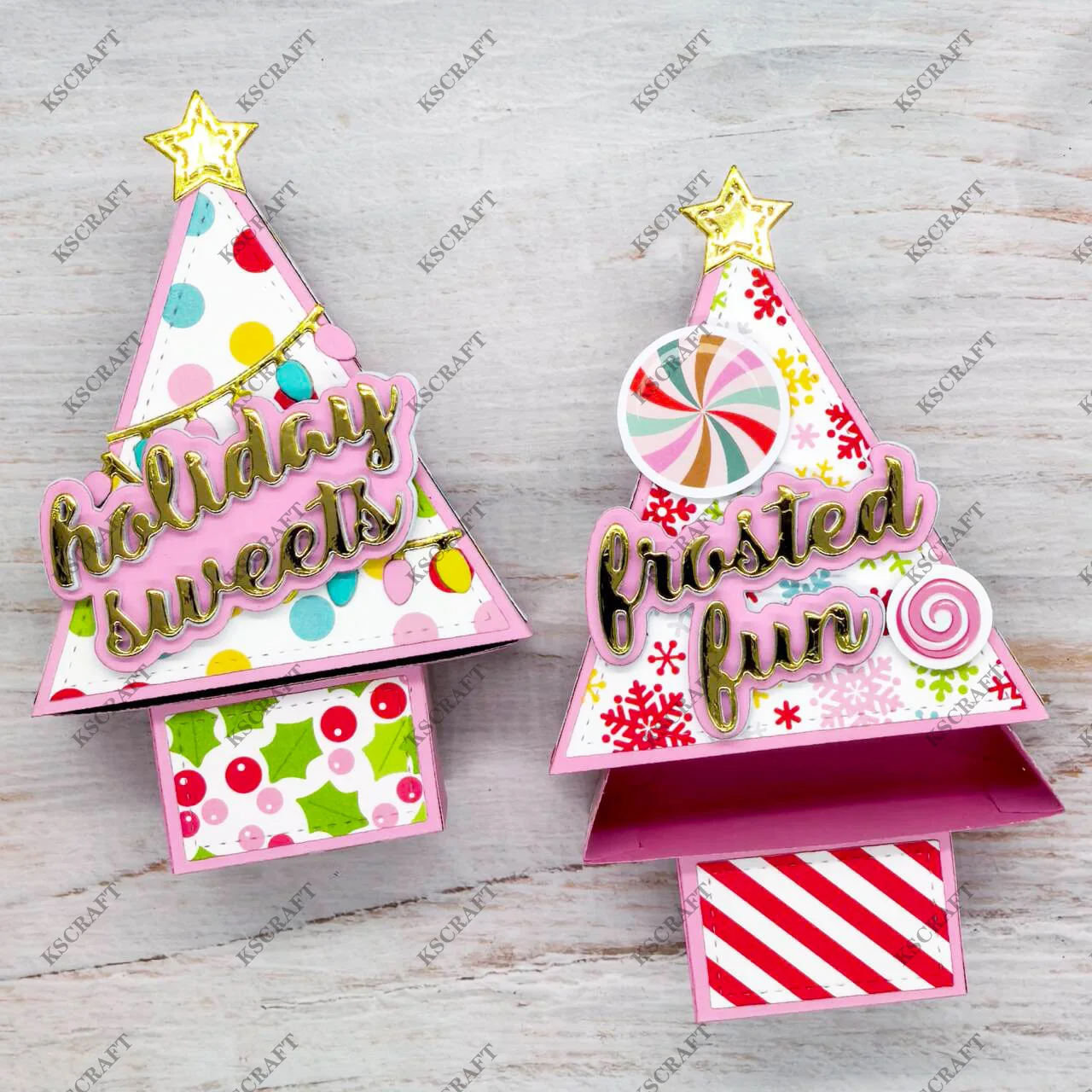 KSCRAFT Christmas Tree Box Cutting Dies Stencils for DIY Scrapbooking Decorative Embossing DIY Paper Cards