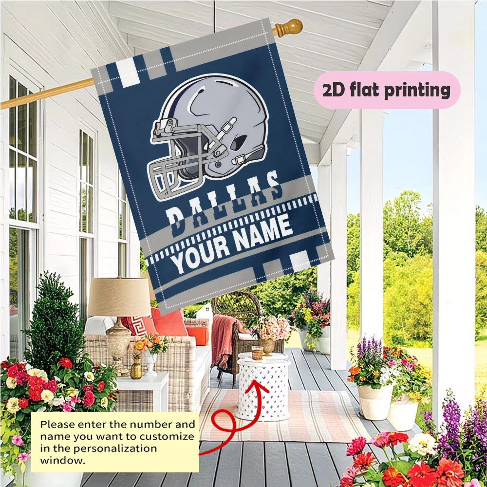 1pc double-sided Customizable Football Helmet Stripe arden flag personalized custom Name Outdoor flagpole 30*45cm(12x18in) view 2