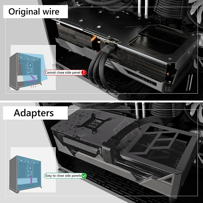 Top-ATX3.0 12VHPWR 12+4 16Pin Pcie5.0 450W Power Supply Cable Adapter 180 Degree Connectors For RTX 4090 4080 4070