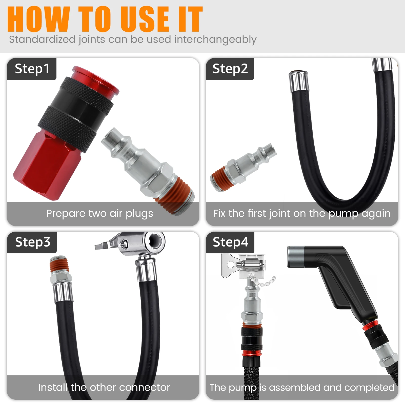 Imagem -05 - Conexões de Mangueira Pneumática Conector de Acoplador Rápido Acoplamento para Compressor de ar Rosca Industrial Masculina tipo i m d Pcs 25pcs us