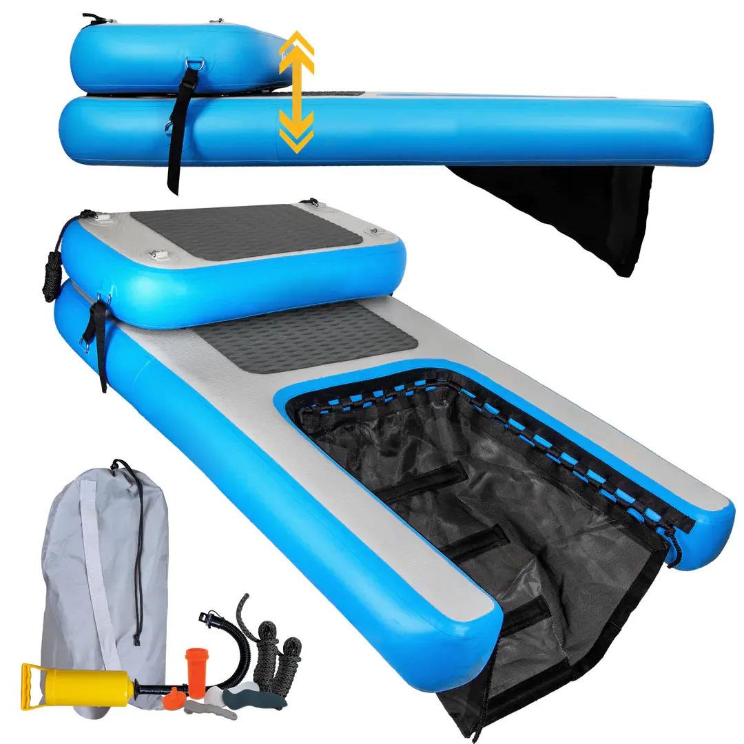 Movable Dog Use Inflatable Pup Plank Water Ramp dock Large Water Ramp Dog Inflatable Pup Plank Dog Dock With Ladder