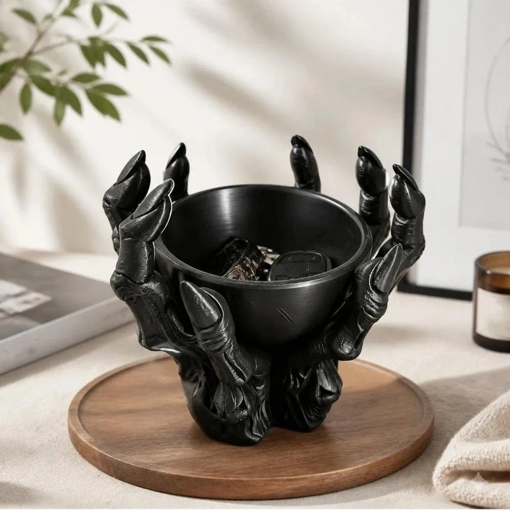 Home Decor Ornaments Skeleton Claw Statue Gothic Style Devil Claw Storage Bowl 3D Printed Halloween Decorations Halloween