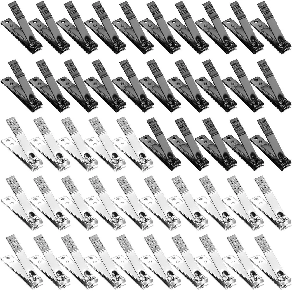 

50-Piece Nail Clipper Set for Fingernails and Toenails - Stainless Steel, Suitable for Men and Women, Thick Nails, Black & Silve