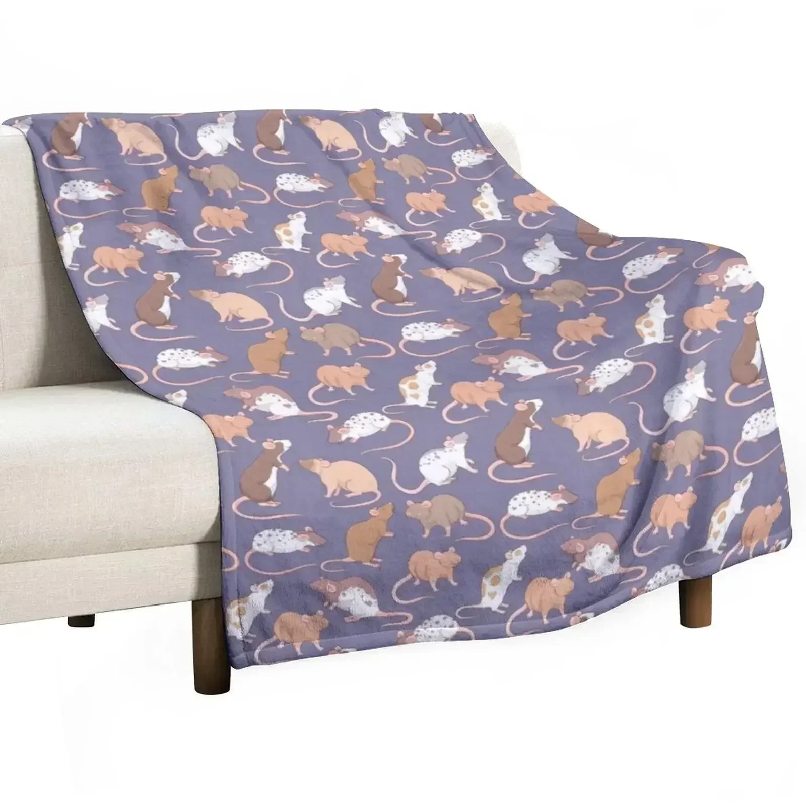 Cute rattie rats against a slate grey background by Whimsicolourart Throw Blanket Tourist Beautifuls Baby Bed covers Blankets