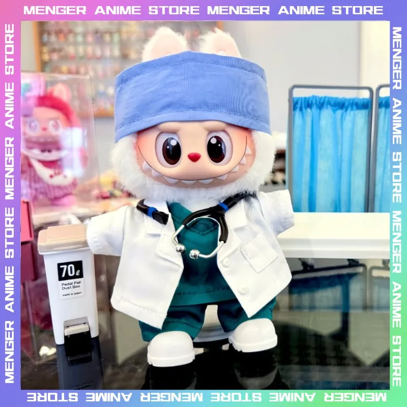 

(Only Clothes for Labubu) Doctor Nurse White Pink Uniform Plush Doll Clothes Roleplay Accessories Bag Pendant Decoration Gifts