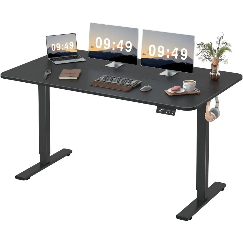 Height Adjustable Standing Desk Large 55 x 24 Inches Sit Stand Up  Home Office Computer Memory Preset with