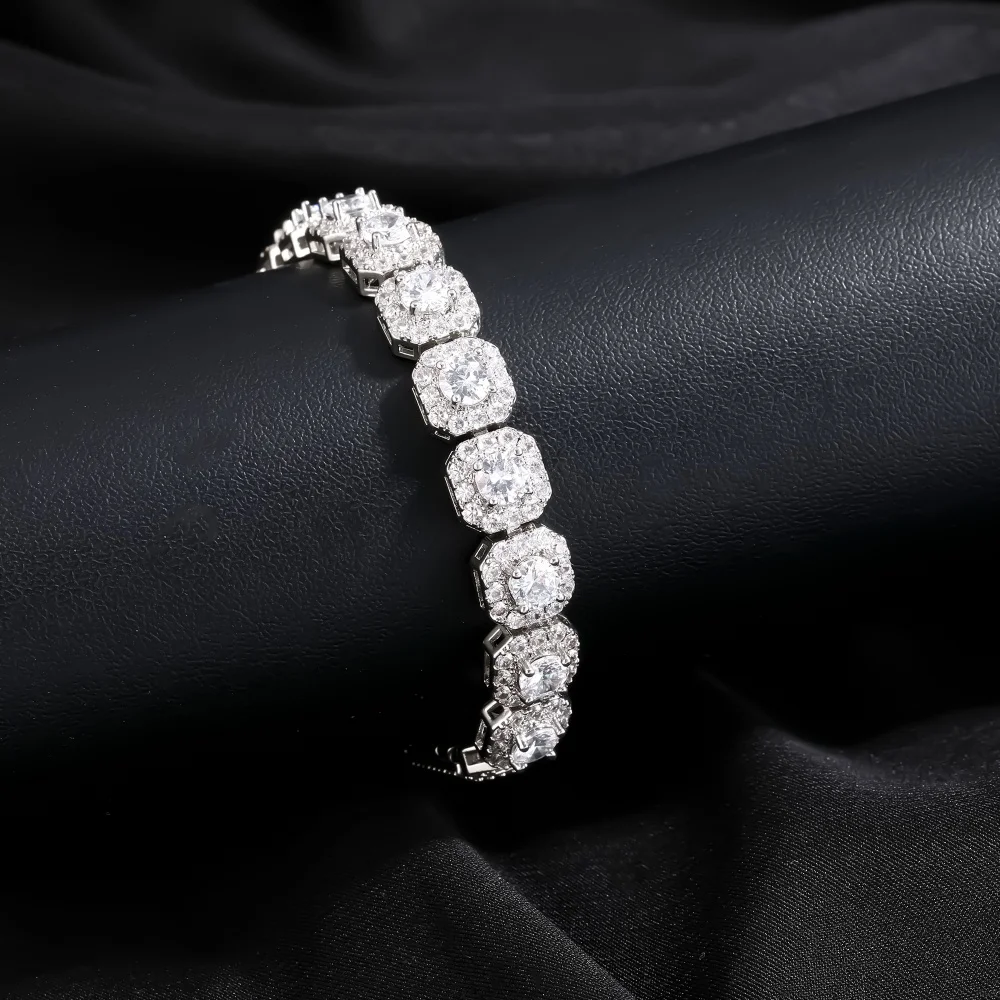 Prong Setting Cubic Zirconia Tennis Bracelet Hiphop Chains Luxury Jewelry Fashion Wrist Chain Bangle Band Anklet Exquisite Items