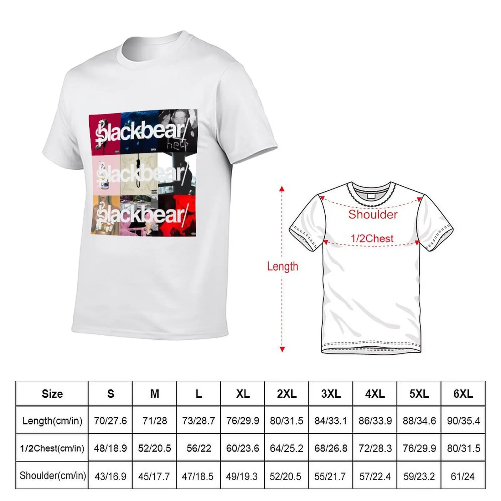 blackbear album cover collage transparent logos T-Shirt Man t-shirt plain outfits for men