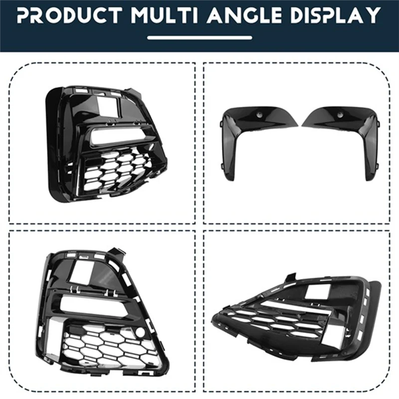 Front Bumper Fog Light Grille +Trim Fog Light Frame For BMW 3 Series G20 G28 320Li 325Li 2019-2022