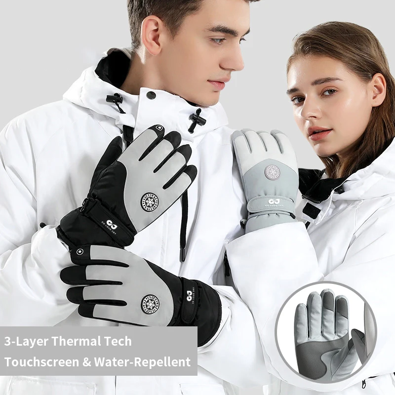 

Winter Waterproof Ski Gloves for Men Women, Touchscreen Thermal Snow Gloves for Outdoor Sports Skiing Hiking Cycling Driving