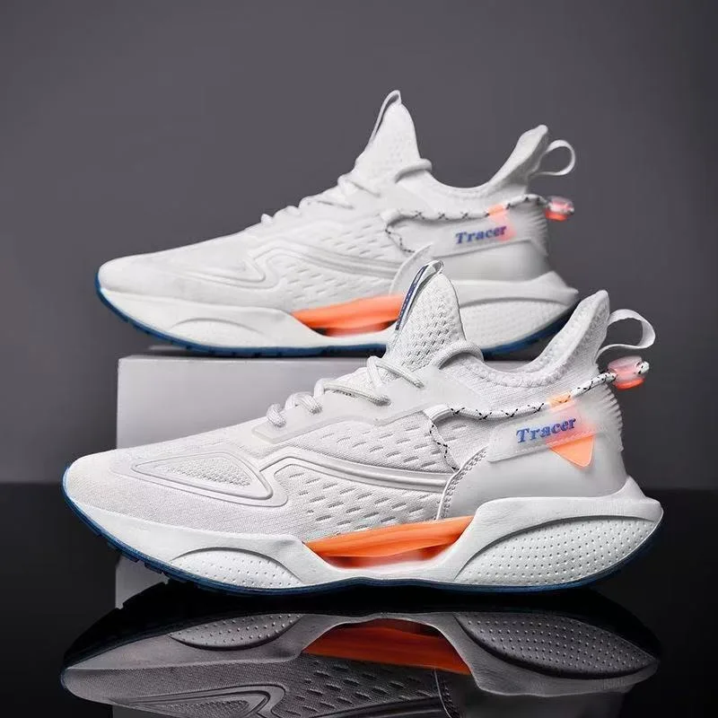 Ventilated Mesh Athletic Sneaker For Men Flexible Cushion Midsole Anti Slip Outsole Workout Street Walking Daily Casual Footwear