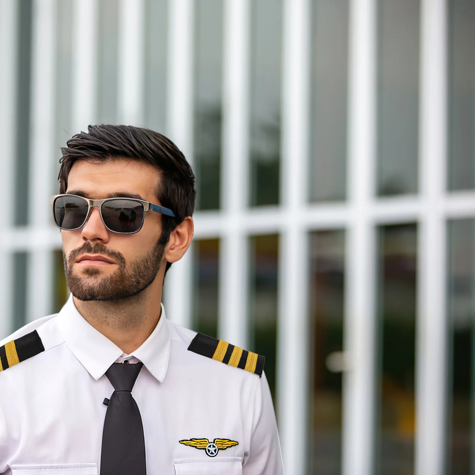 

1 пара погонок капитана пилота, индийские шелковые погоны, три золотых полоски, авиационная форма, костюм для косплея