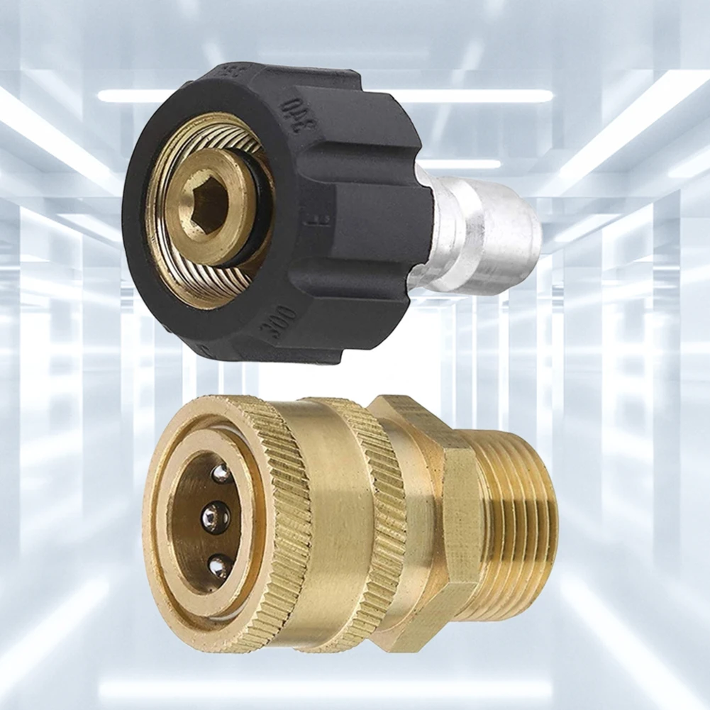 

M22 Garden Irrigation Connector 1/4 Inch High Pressure Quick Connector Brass Quick Coupling 3/8 Inch Hose Fitting for Water Pipe