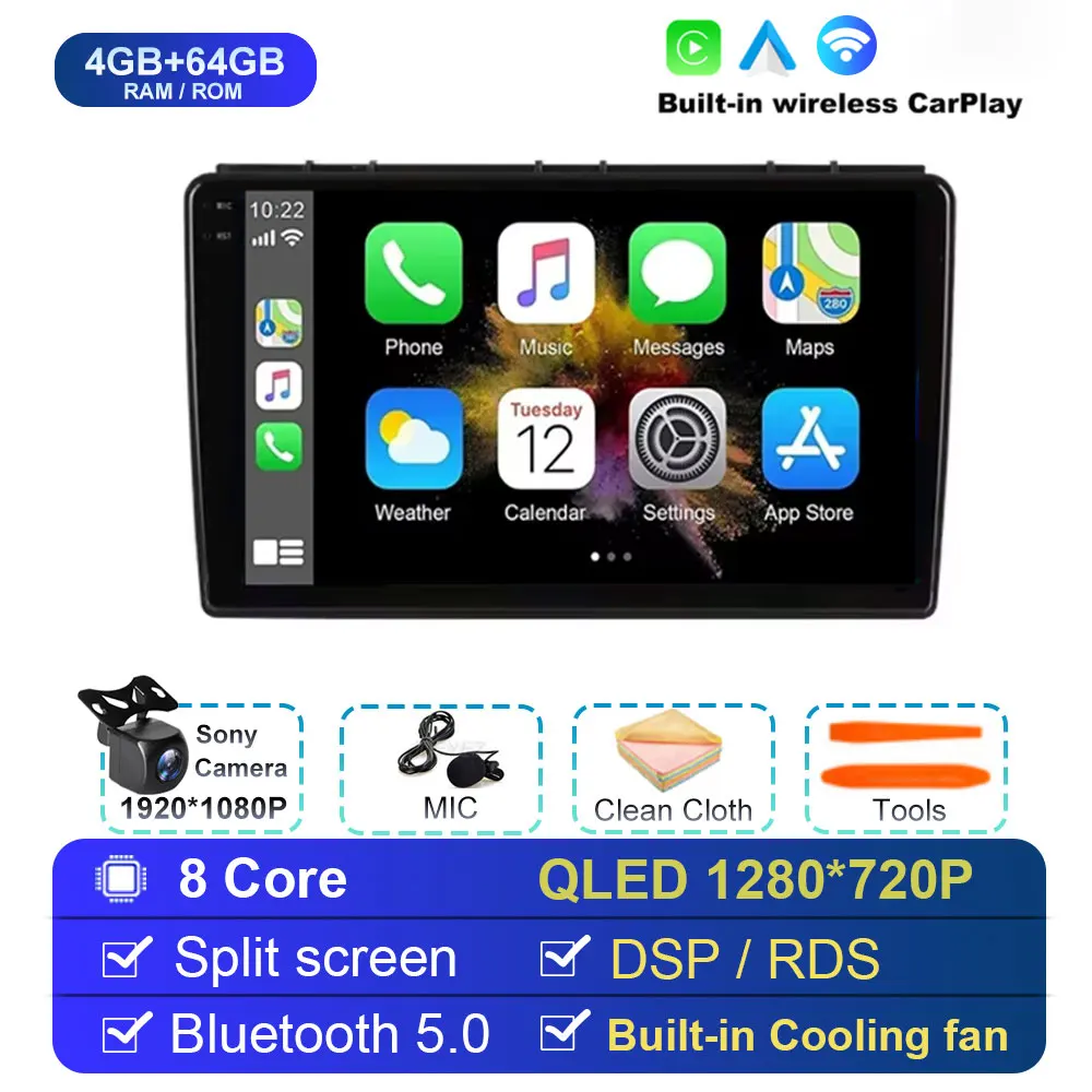9 inch autoradio Android 15 draadloze Carplay voor Saab 3 2007-2011 multimediaspeler video stereo GPS navigatiescherm 4G WIFI