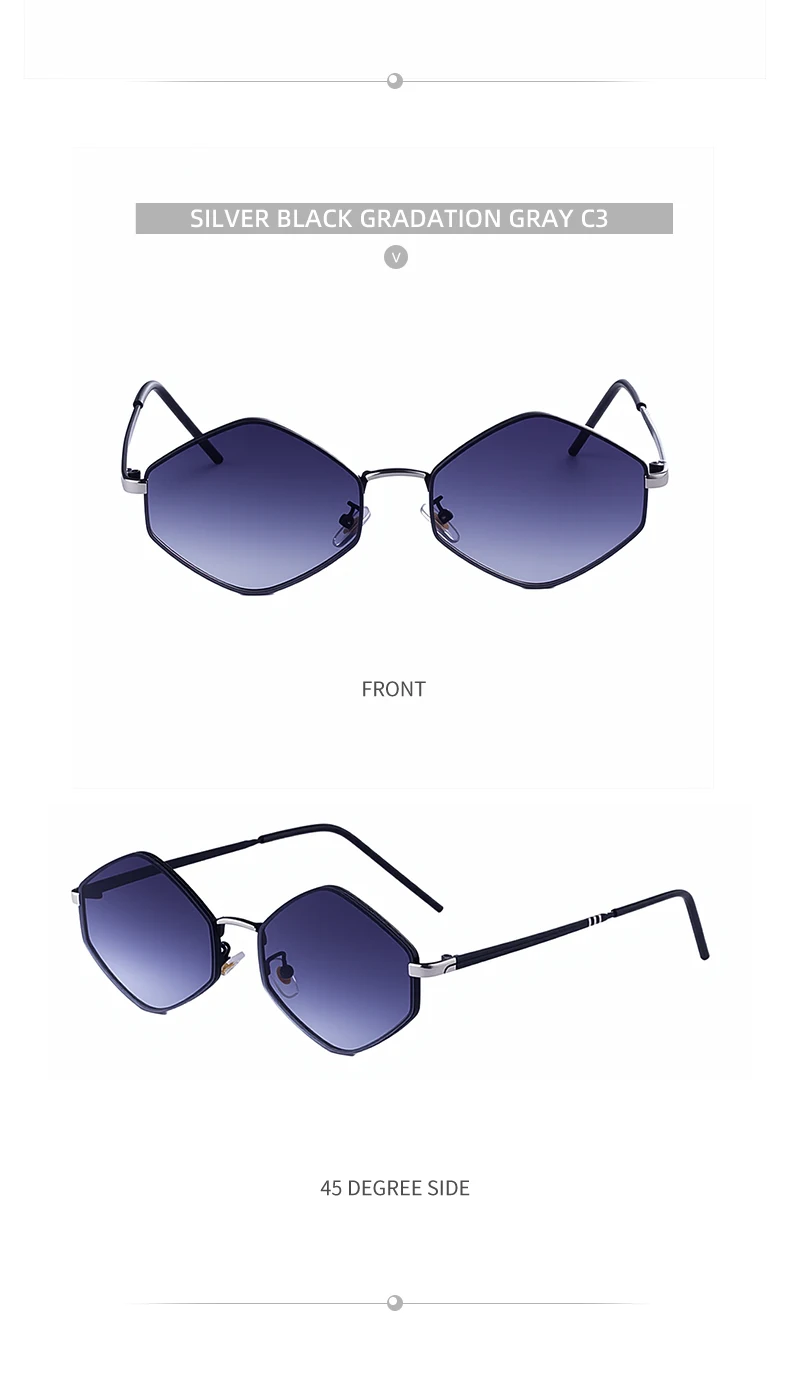 Kleine Rahmen Hexagon Punk Sonnenbrille Frauen 2026 Luxus Marke Vintage Retro Polygon Sonnenbrille Für Damen UV400 Schutz Shades – Detail 17