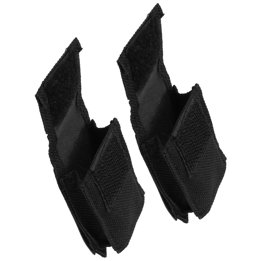 2PCS Premium Canvas Material Bass Battery Case Black Color Guitar Pickup Holder Guitar Accessory Set For Bass Guitar