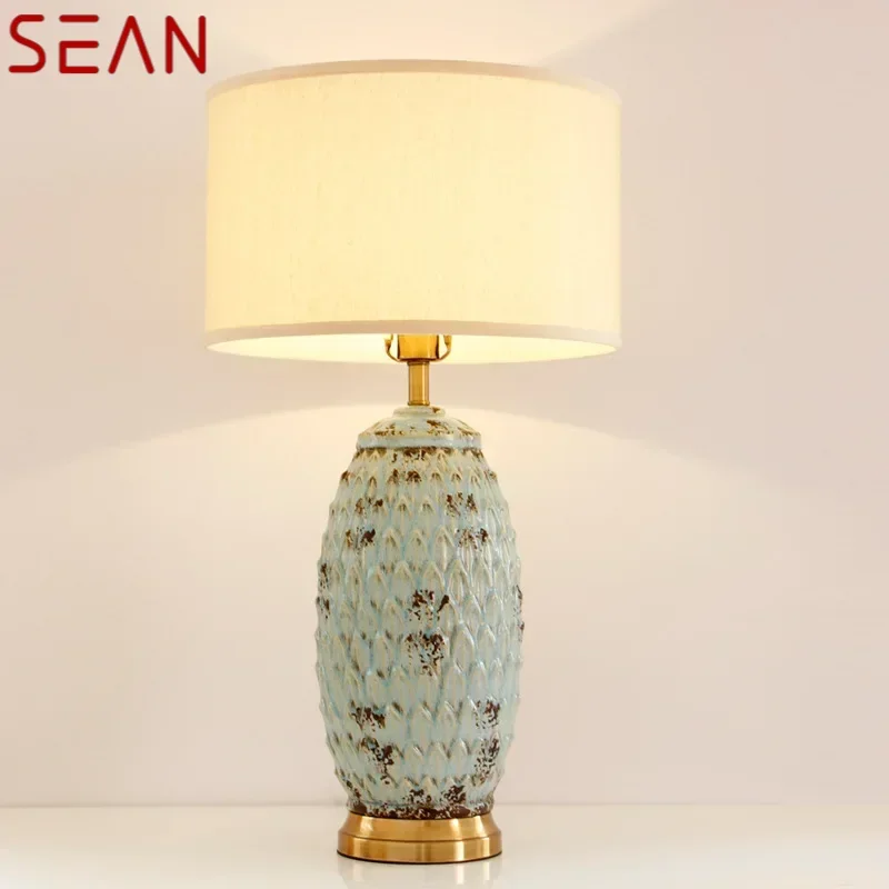 SEAN  Modern Ceramic Table Light LED Creative Fashionable Bedside Desk Lamp for Home Living Room Bedroom Hotel Decor