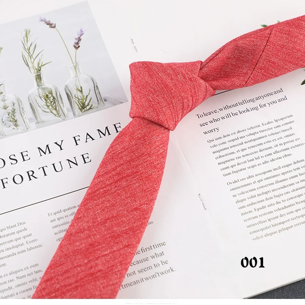 Nowość Jednolity Kolor 6cm Wąskie Krawaty Męskie 100% Bawełna Ręcznie Robione Wysokiej Jakości Krawat Różowy Zielony Pomarańczowy Dodatek do Krawata