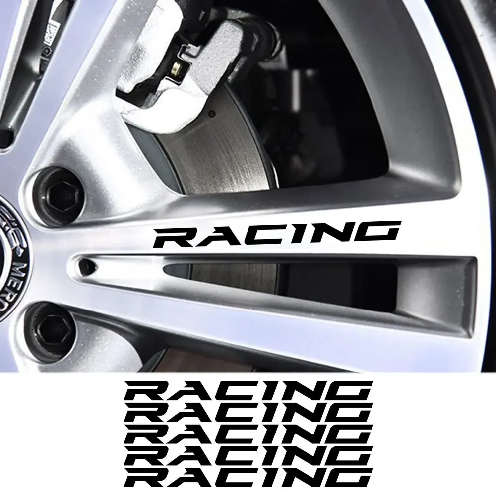 5PCS Car Wheels Rim Stickers Racing Styling Vinyl Decor Decals For Fiat VW BMW Kia Ford Honda Volvo Nissan Golf Auto Accessories