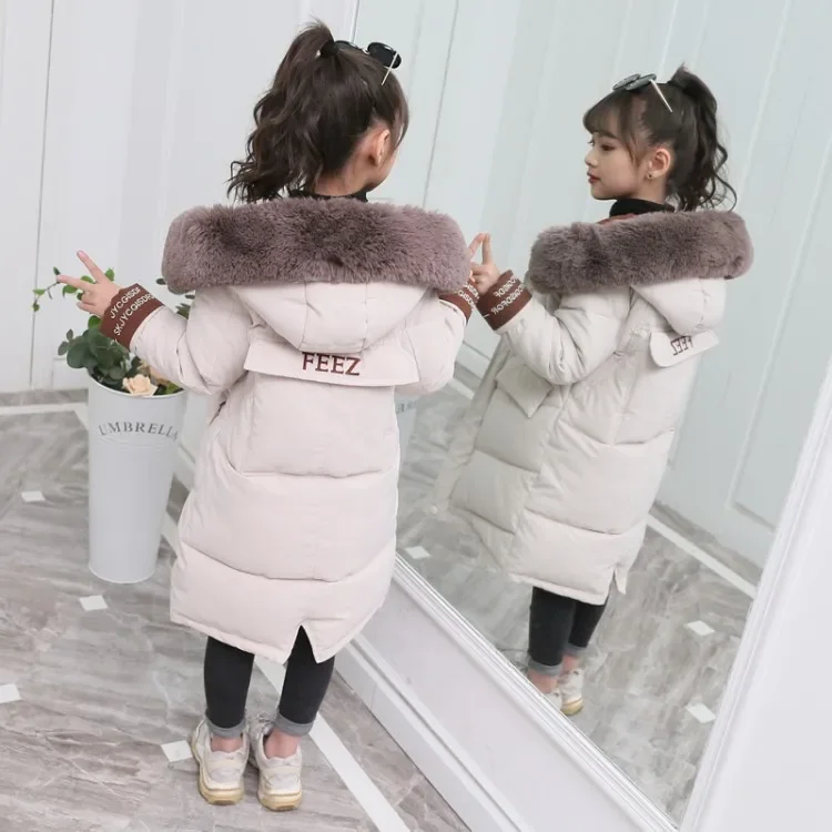 

Children Winter Down Cotton Jacket 2020 New Fashion Girl Clothing Kids Clothes Thick Parka Fur Hooded Snowsuit Outerwear Coat