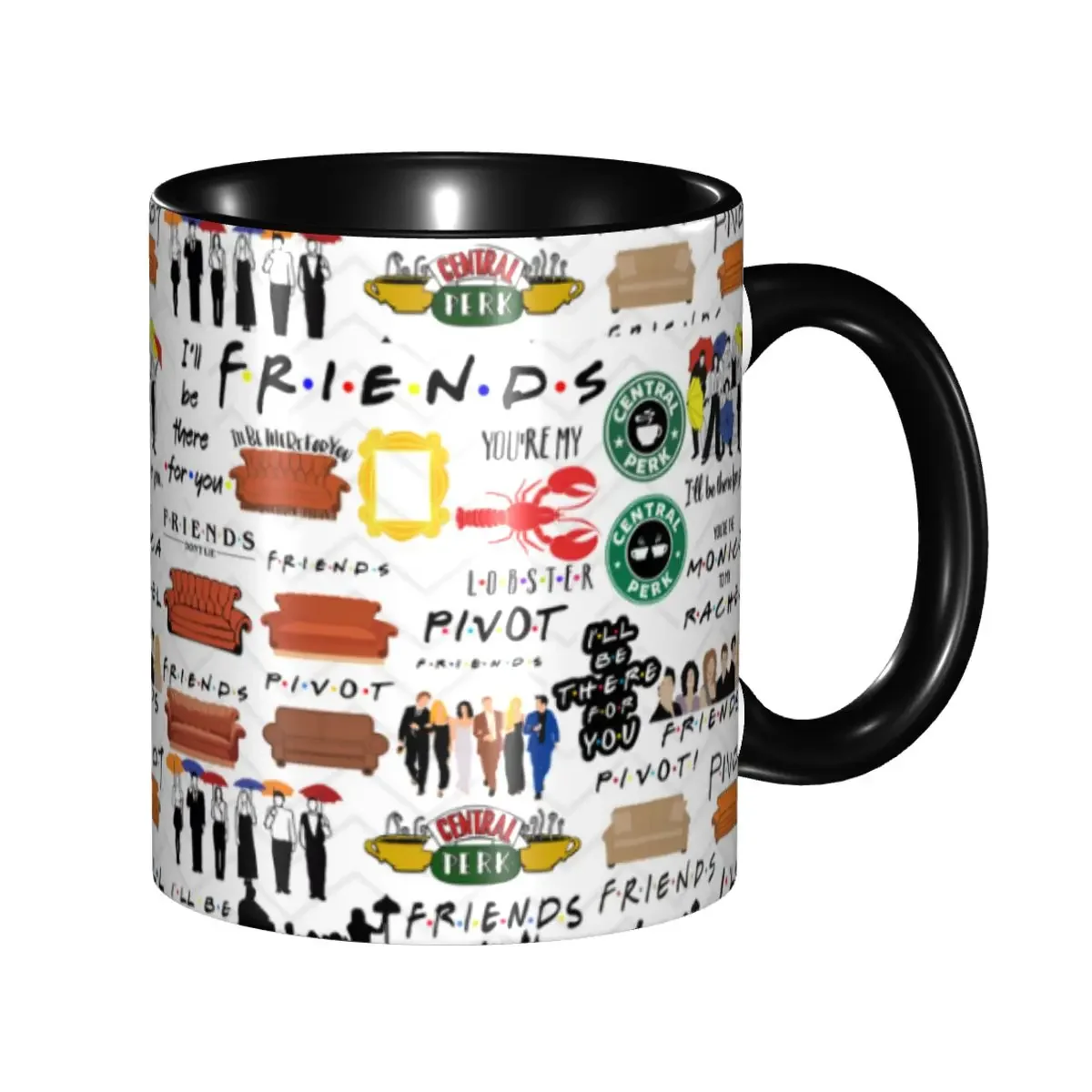 Vintage Friends Symbol Collage Coffee Mugs DIY Custom TV Show Ceramic Milk Tea Mug Cup