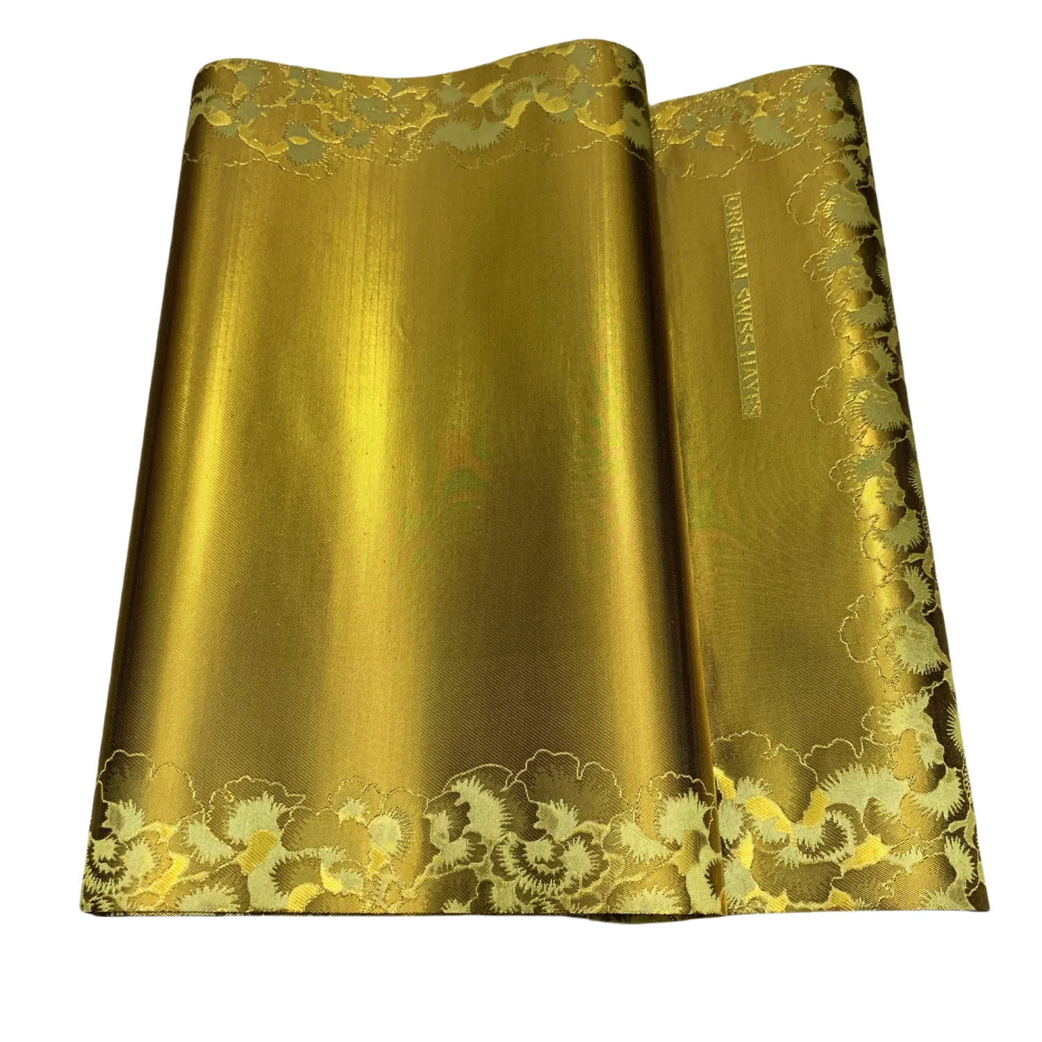 Good Quality Golden Grand Jacob Headtie Ipele Gele For Royal Wedding Cultural Heritage Nigerian Woman Headwear Bridal Outfits