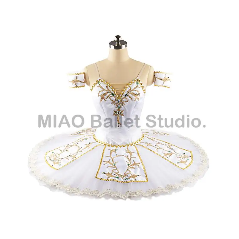 Split Paquita Wedding Scene classical Tutu Costume professional for women White Gold Platter Ballet Tutu Pancake adult0106