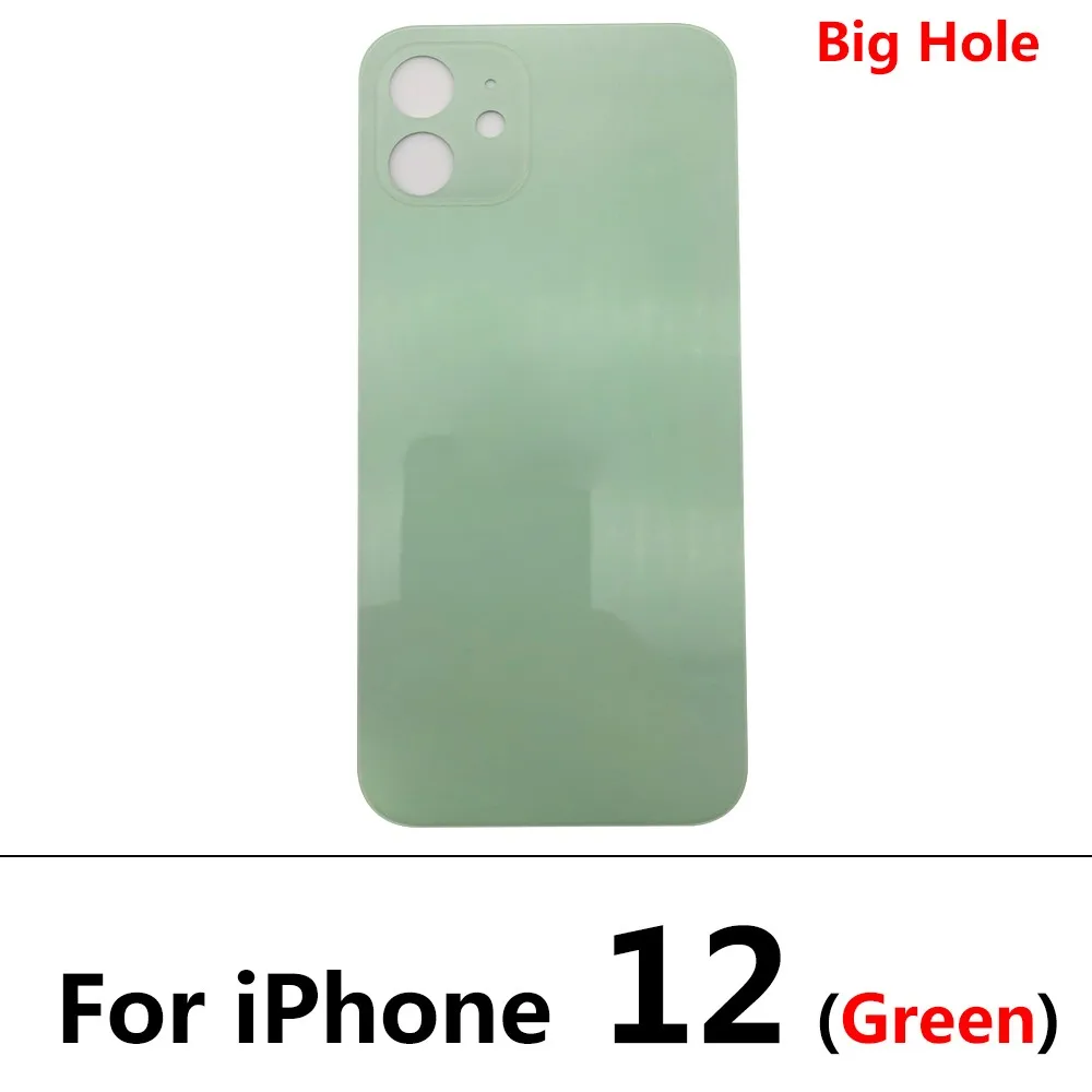 5Pcs/Lot，NEW Big Hole Battery Back Cover Glass Rear Door Replacement Housing Case STICKER Adhesive For iPhone 12