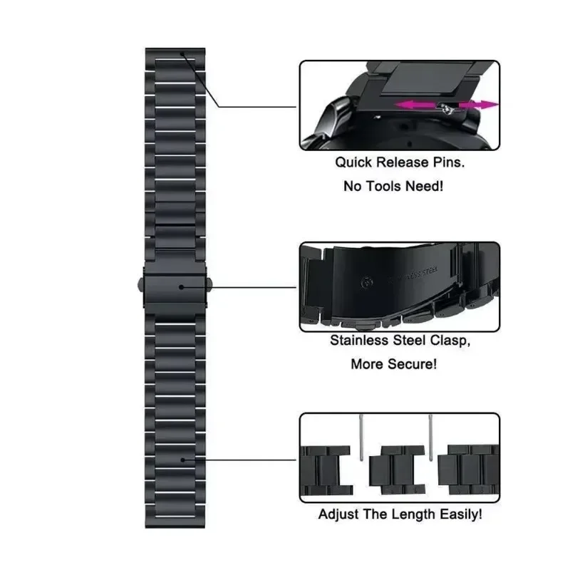 18MM 22MM Stainless Steel Band For OnePlus Watch 4 3 2 2R/OnePlus 43mm 46mm Metal Strap For Oppo Watch X X2 X3/Oppo S/4Pro Belt view 3