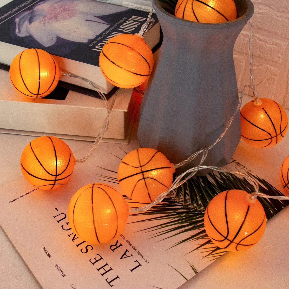 10LED Soccer Baseball Sports Ball String Lights Basketball Football Fairy Light for Sport Theme Party kids Bedroom Decoration