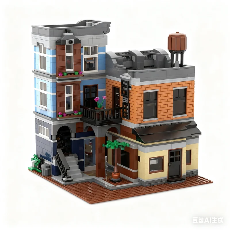 2177pcs MOC Detective's Office Inverted Corner - Detective's Office Alternative Build Modular Buildings Model Building Blocks