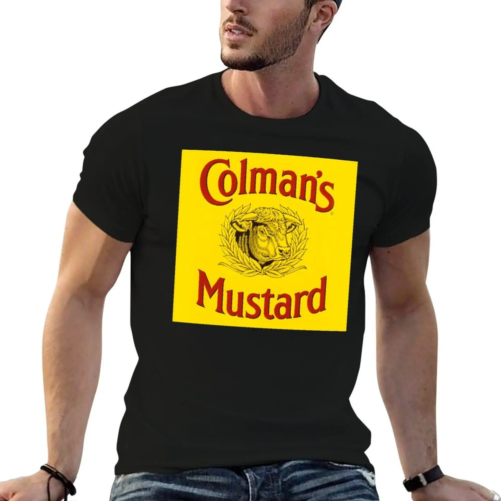 Camiseta de mostaza para hombre, camisetas para hombre, camisetas de lujo de Colman, camiseta inglesa para