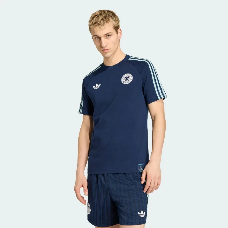 2026 Sport Adidas Originals Men Germany Football Team Short Sleeve T Shirt Crew Neck Slim Fit Casual Top JZ9342
