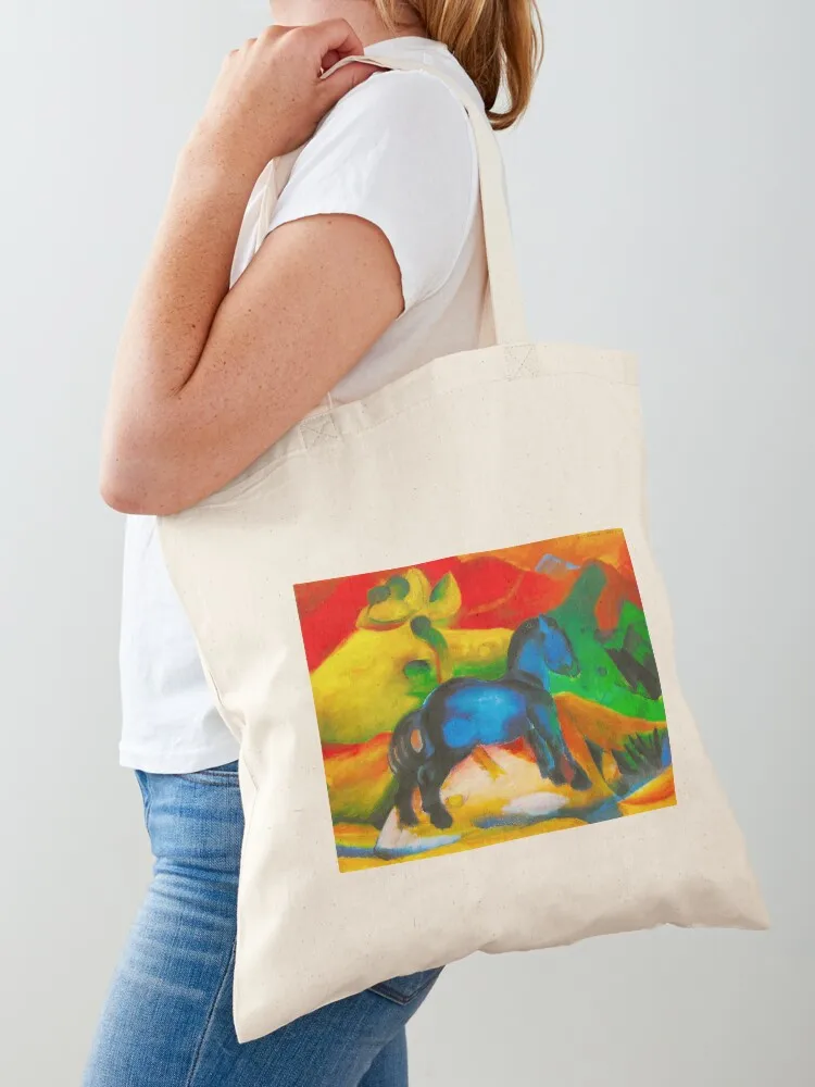 FRANZ MARC HD - Little Blue Horse 1912 Tote Bag ecological bags large size bags tote bag men's Canvas Tote Bag