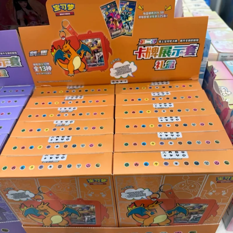 Disponibile Originale PokéMon Trading Gioco di carte Ptcg semplificato Drago di fuoco cinese Mostra di carte Combinazione Vestito Ar Card Regalo per bambini