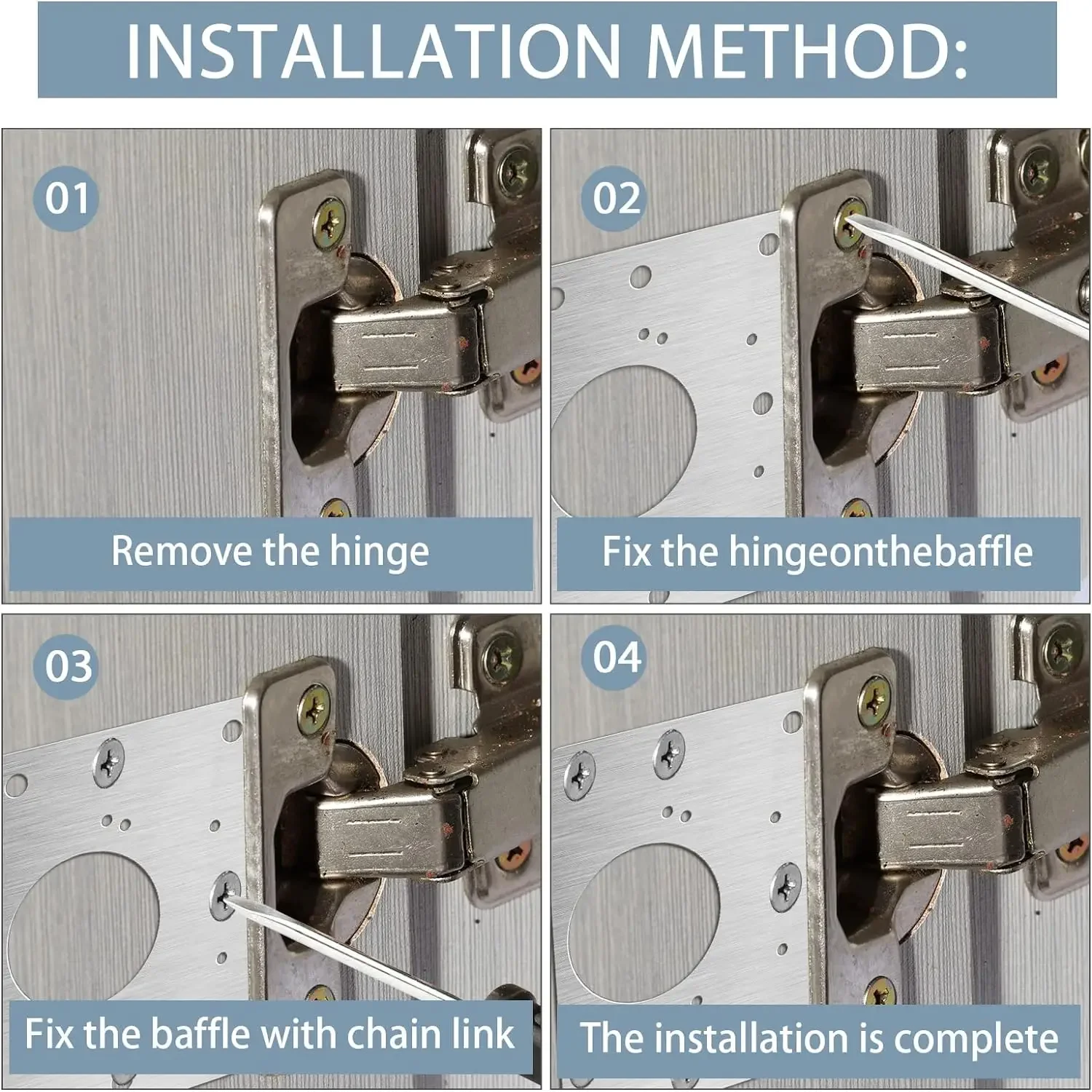 2/16Pcs Cabinet Hinge Repair Plate Kit Flat Screws Fixing Brace Brackets Kitchen Cupboard Door Hinge Mounting Furniture Hardware