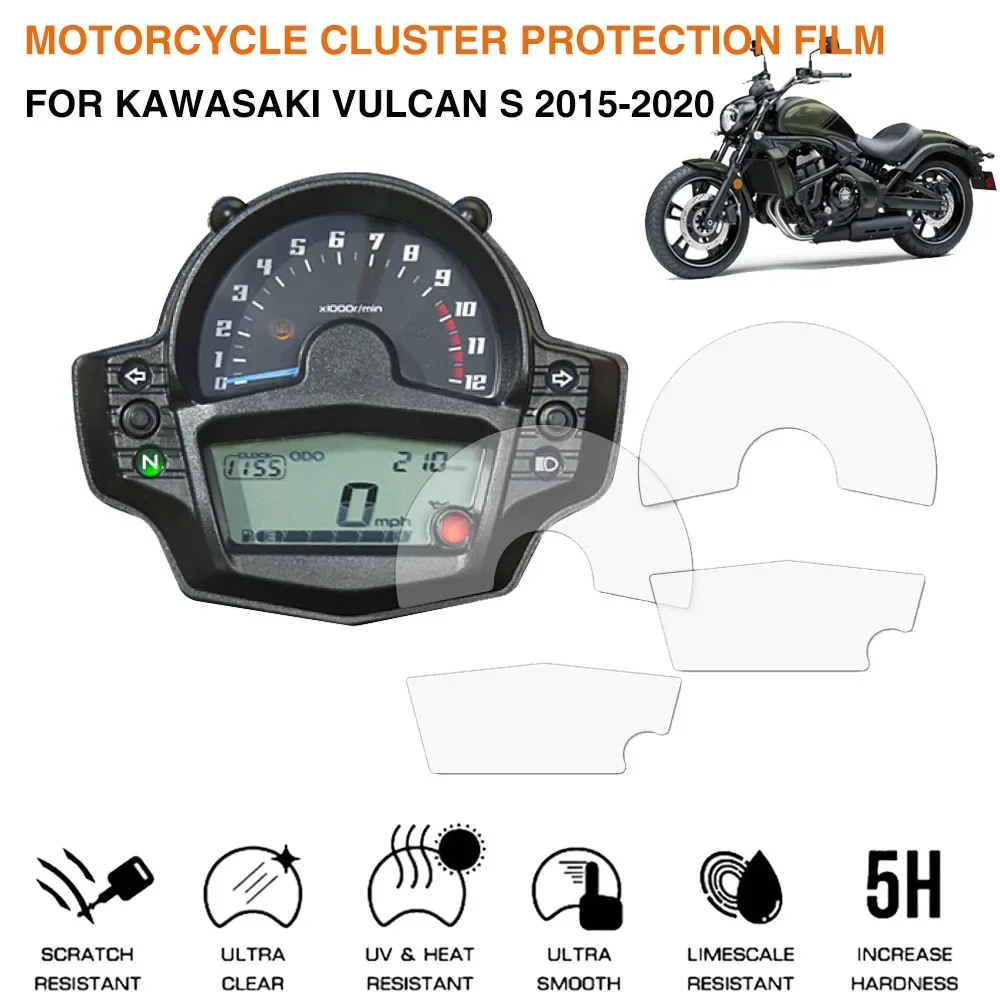 Motorcycle Instrument Cluster Scratch Protection Film Speedometer Screen Protector for Kawasaki Vulcan S 2015-2020