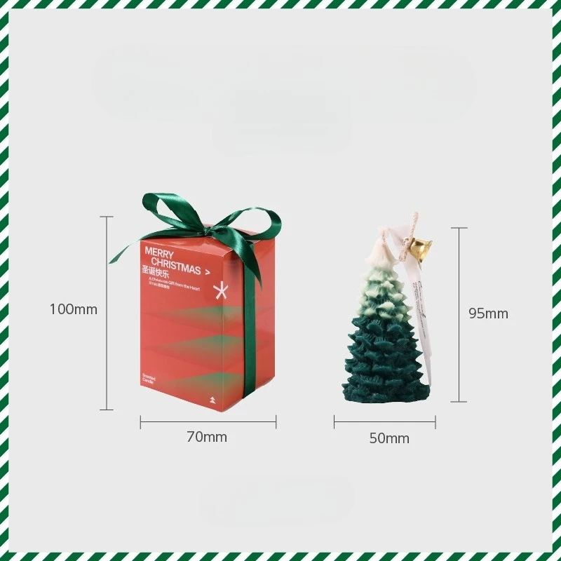 New Year Christmas Aromatherapy Candle Gift Christmas Tree Shaped Home Decoration Soy Wax Candles view 5