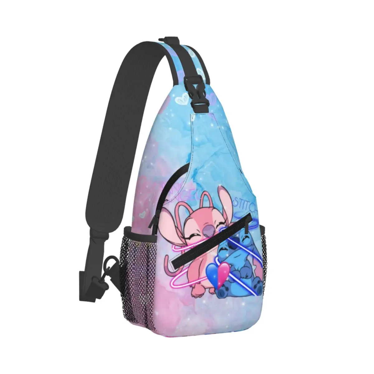 Custom Stitch Angel Love Heart Backpacks For Traveling Hiking Bags Shoulder Crossbody Chest Backpack Sling Crossbody Backpack