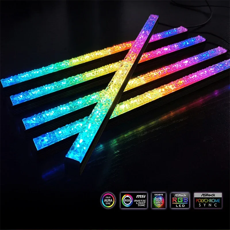 COOLMOON ARGB LED Strip Diamond Lighting 5V M/B 3PIN AURA For DIY MOD Game Cabinet Decoration 15mm* 12mm* 280mm