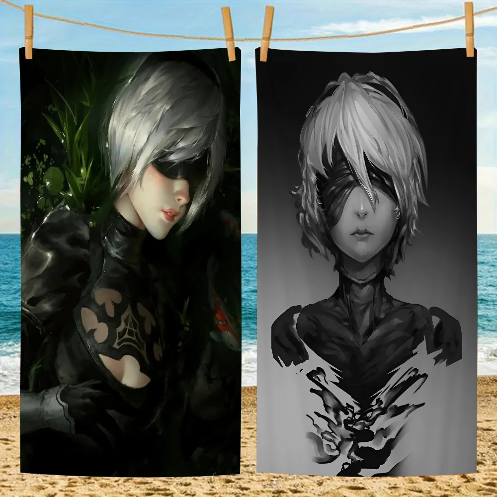 

YoRHa 2-gou B-gata Microfiber Blanket Quick Drying Beach Towels Oversized Printing Super Absorbent Pool Towel Blanket